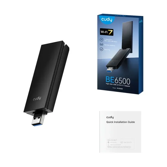 Адаптер WiFi 7 Cudy WU6500 тридіапазонний з USB 3.0 BE6500 (73-00587) Київ