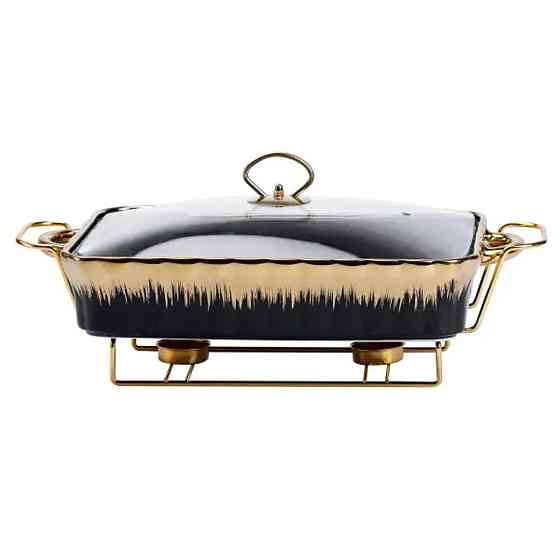 Марміт порцелянаовий прямокутний на 2 літри 40*23*11 см чорний HP1048 Київ