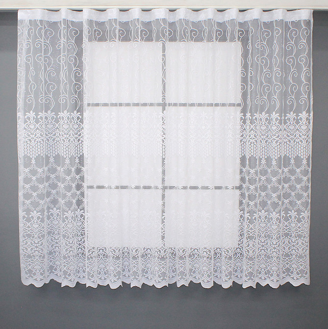 Тюль жаккард VR-Textil № 1322т Арка на кухню цвет белый 250х150 см (53-0251) Киев - изображение 2