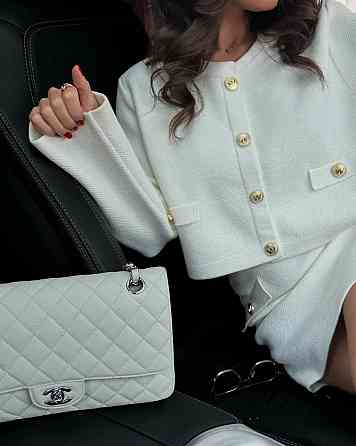 Женский теплый элегантный костюм в стиле олд мани из плотной ангоры вязки 46/48 Одесса