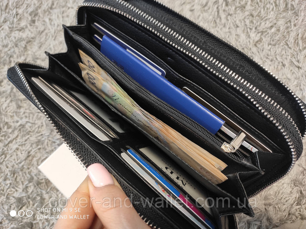 Мужской кошелек клатч на две молнии черного цвета MD 207 Киев - изображение 3