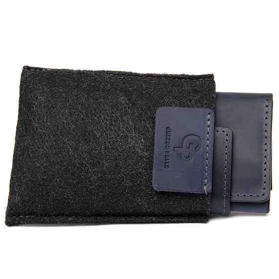 Матовая кожаная визитница GRANDE PELLE 11409 Черный Киев