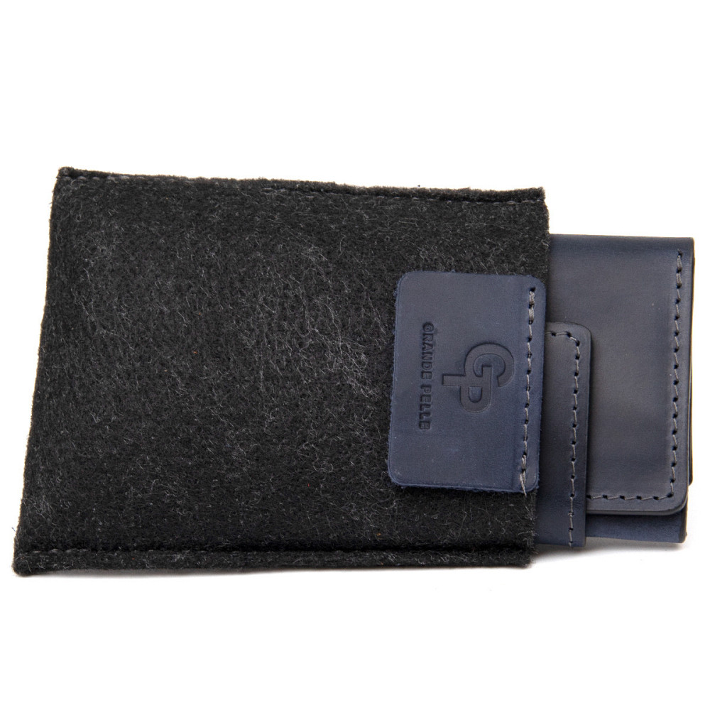 Матова шкіряна візитниця GRANDE PELLE 11409 Чорний Київ - фото 6