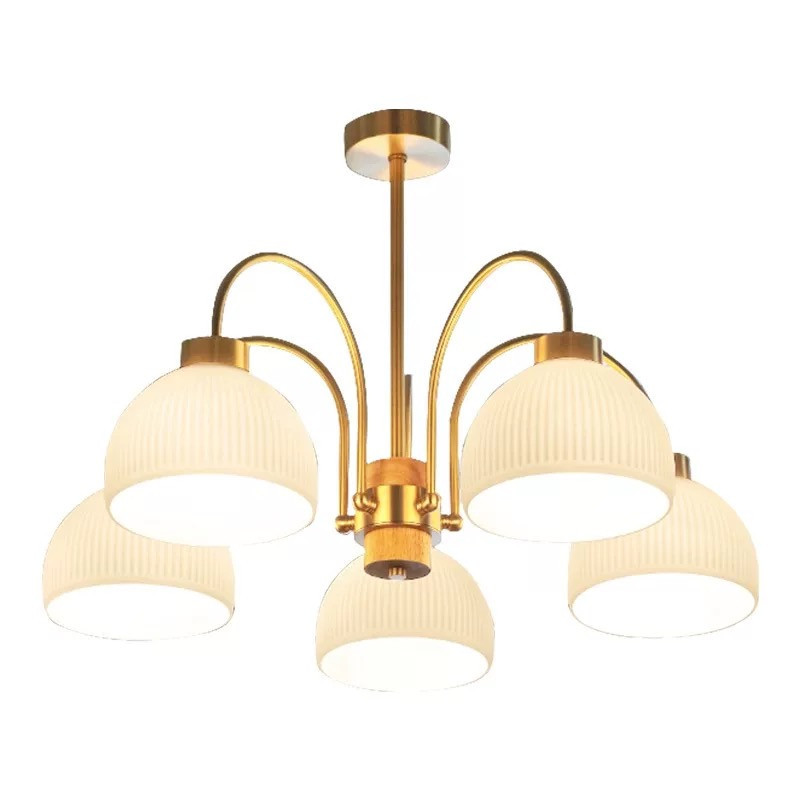 Люстра светодиодная потолочная 5042 (Золотистый) 5 плафонов Винница - изображение 2