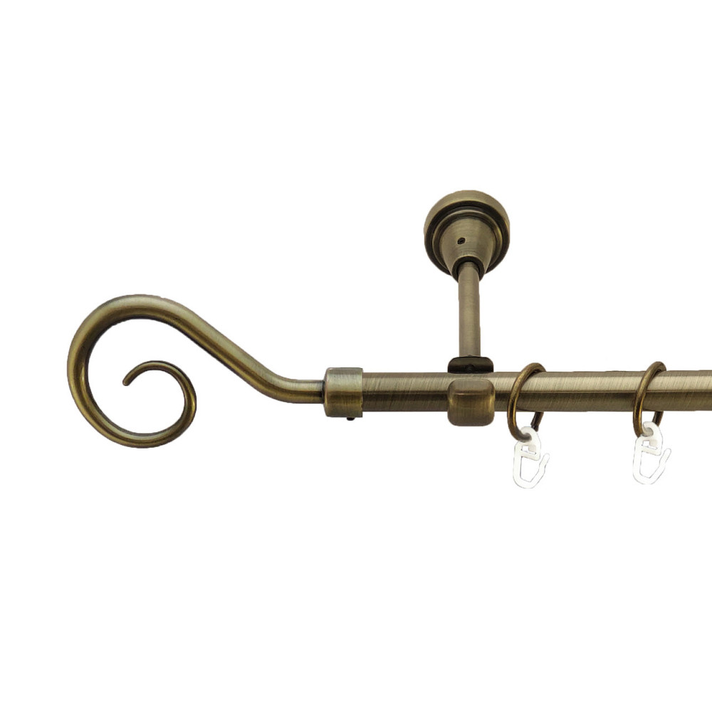 Карниз Orvit Гак металевий однорядний відкритий Антик 16 мм 200 см (3327869) Львов - изображение 1