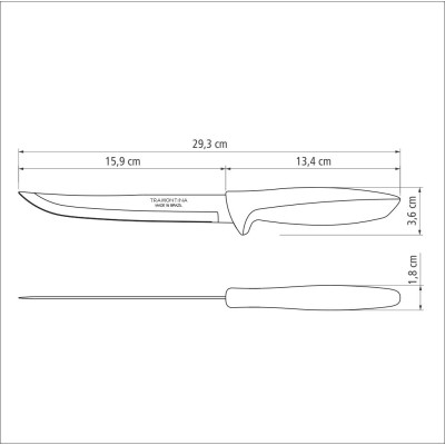 Кухонний ніж Tramontina Plenus Light Grey 152 мм (23441/136) Вінниця - фото 3