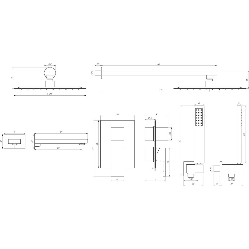 Душова система вбудована TOPAZ ODISS TO 08115-H13-WW Луцк - изображение 3