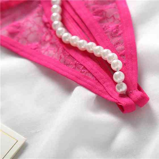 Трусики з бусинками та метеликами малинові - розмір універсальний (на резинці), 15% нейлон, 85% поліестер Київ