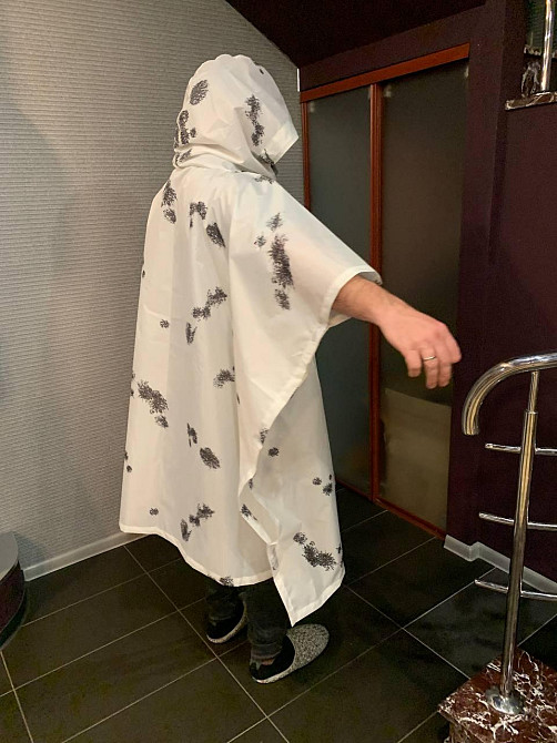 Маскалат зимовий маскувальний плащ Плащ-Палатка Військовий Дощовик Пончо білий Тактичний Дніпро - фото 10