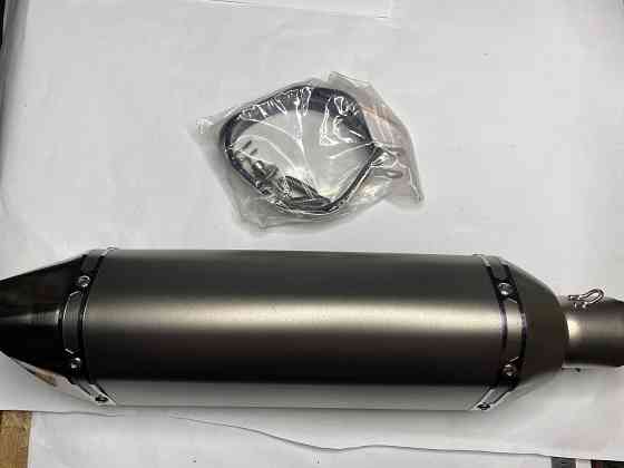 Глушник (тюнінг) 460*130mm (нержавіюча сталь, овал, срібло, прямоток, mod:4) 118 Київ