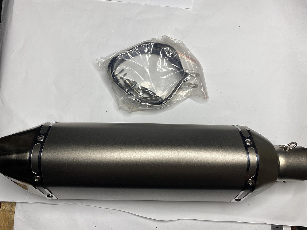 Глушник (тюнінг) 460*130mm (нержавіюча сталь, овал, срібло, прямоток, mod:4) 118 Киев - изображение 1