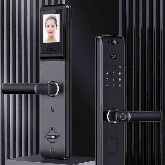 Умный дверной замок с камерой,кодовый замком Wi-Fi с отпечатком пальца и ключ-картой,черный Каменец-Подольский