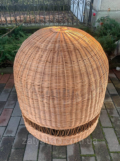 Большая плетеная люстра кофейная из целой лозы Киев - изображение 1