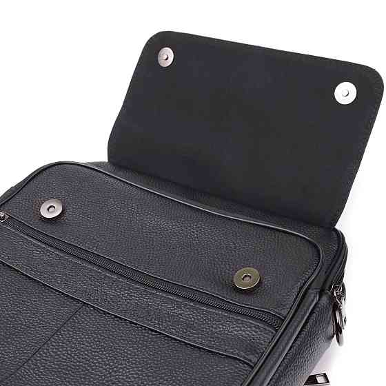 Чоловіча сумка з ручкою для перенесення в руці з натуральної шкіри Чорний (Vintage) Київ