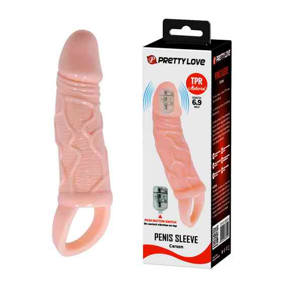 Насадка на член - Pretty Love Carson Vibrating Penis Sleeve Flesh Sex Aura Київ