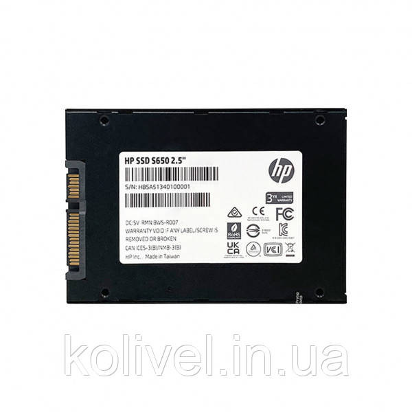 SSD 480Gb HP S650 SATA III 2.5" TLC (345M9AA) Київ - фото 2