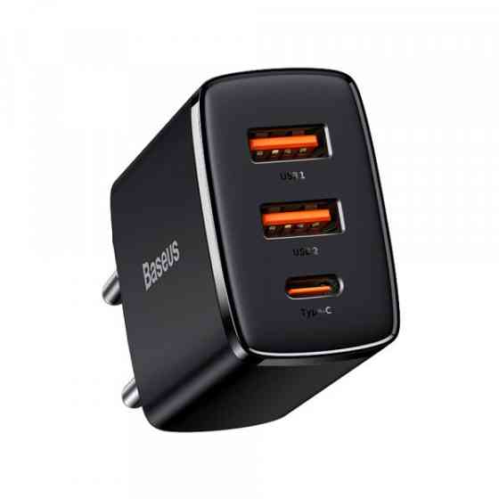 Зарядний пристрій 3xUSB 20W (USB-C+USB-A) Чорний Baseus (CCXJ-E01) Київ