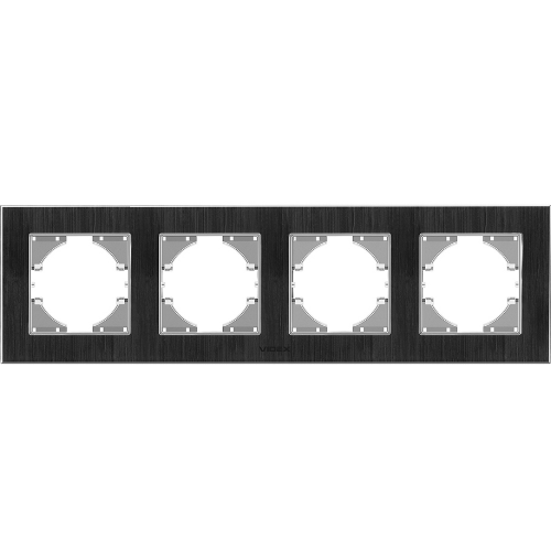 BINERA чорний алюміній Рамка горизонтальна 4-а Videx Житомир - изображение 1