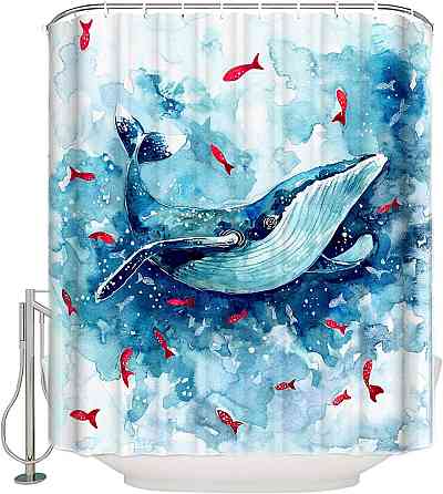 Шторка для ванны из полиэстера водонепроницаемая Bathlux 180x180 см с кольцами, занавеска для ванной комнаты Каменец-Подольский