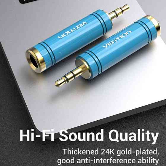 Адаптер Vention 3.5mm Male to 6.35mm Female Audio Adapter Blue Aluminum Alloy Type (VAB-S04-L) Киев