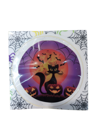 Наклейка для Хэллоуина Кот и луна 8 см разноцветный Киев