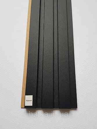 Стеновая реечная панель МДФ 117х12х2800 мм  черный СП12117-4 Киев