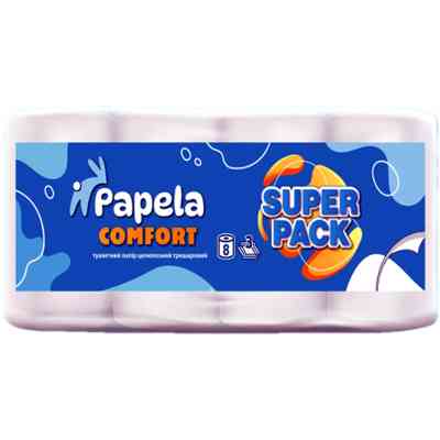 Туалетний папір Papela Comfort 3 шари 8 рулонів (4820270940280) Вінниця