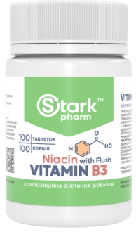 Ниацин Stark Pharm Niacin Vitamin B3 with Flush 500mg 100 табл Витамин B3 Киев