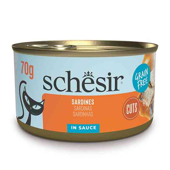 Schesir Grill Sardines ШЕЗИР САРДИНА в соусе натуральные консервы беззерновой корм для котов, банка 70г Киев