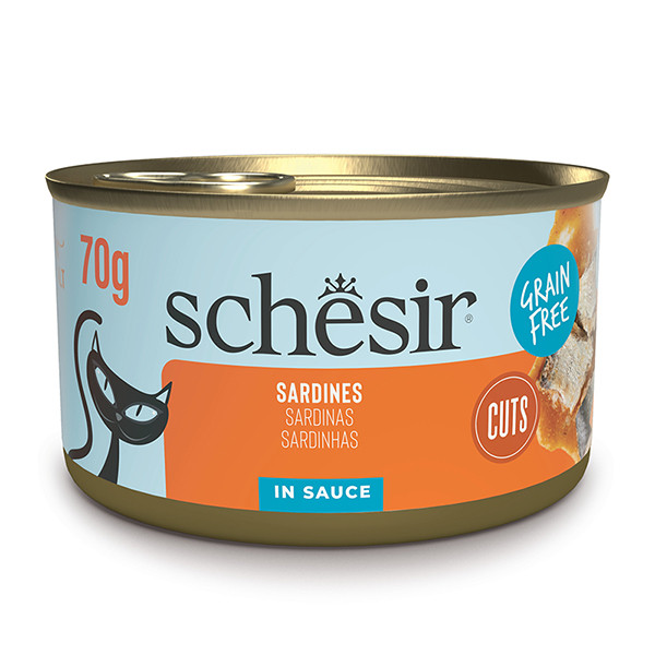 Schesir Grill Sardines ШЕЗИР САРДИНА в соусе натуральные консервы беззерновой корм для котов, банка 70г Киев - изображение 1