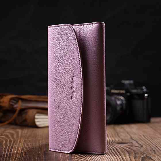 Стильный женский кошелек с монетницей на молнии из натуральной кожи Tony Bellucci 21964 Лиловый Киев