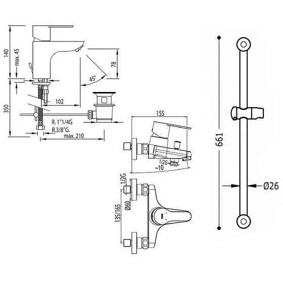 Набір змішувачів TRES BM 13456780 (000004650) Київ