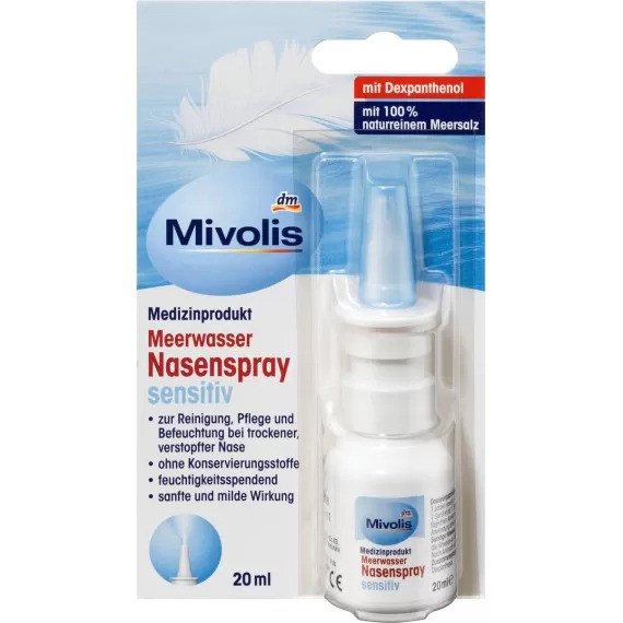 Спрей для носа с морской водой Mivolis, 20 мл (Германия) Mivolis Meerwasser Nasenspray, 20 ml Львов - изображение 1