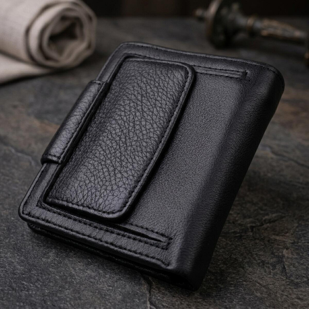 Надежный кошелек для женщин вертикального типа из натуральной кожи ST Leather 22451 Черный Киев - изображение 13