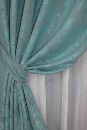 Комплект штор на люверсах VR-Textil Жаккард Sultan YL № 1292ш Бирюзовый 150х250 см 2 шт (37-0056) Киев