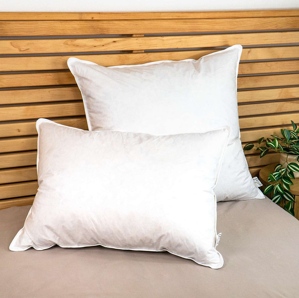 Подушка пухова преміум якості YouStar 50% пух 50% перо Батист - пружна 50x70 см (Білий) Суми - фото 8