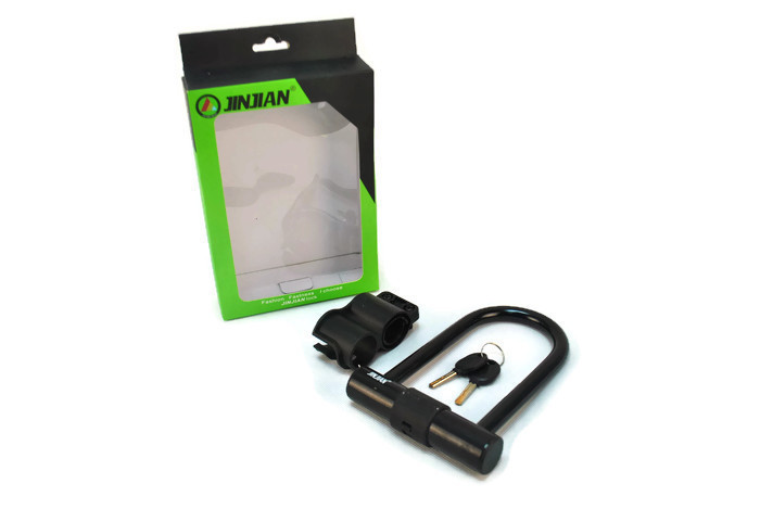 Замок на колесо велосипеда U-подібний JINJIAN SUO-004 на ключі, скоба 14 мм Бровари - фото 6