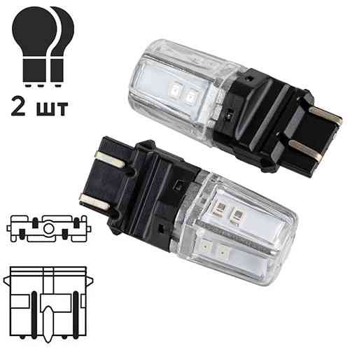 Світлодіодна лампа PULSO 3157 W2.5x16q, 12 SMD-2835, 2 контакти, 9-36V, 120/50 лм, червоний габарит Харків