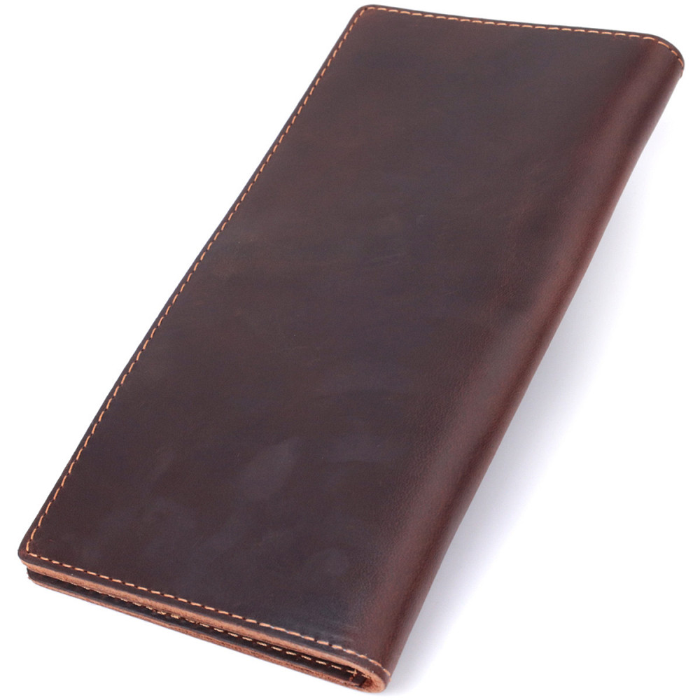 Вертикальний гаманець унісекс із натуральної шкіри Vintage sale_15083 Коричневий Київ - фото 2