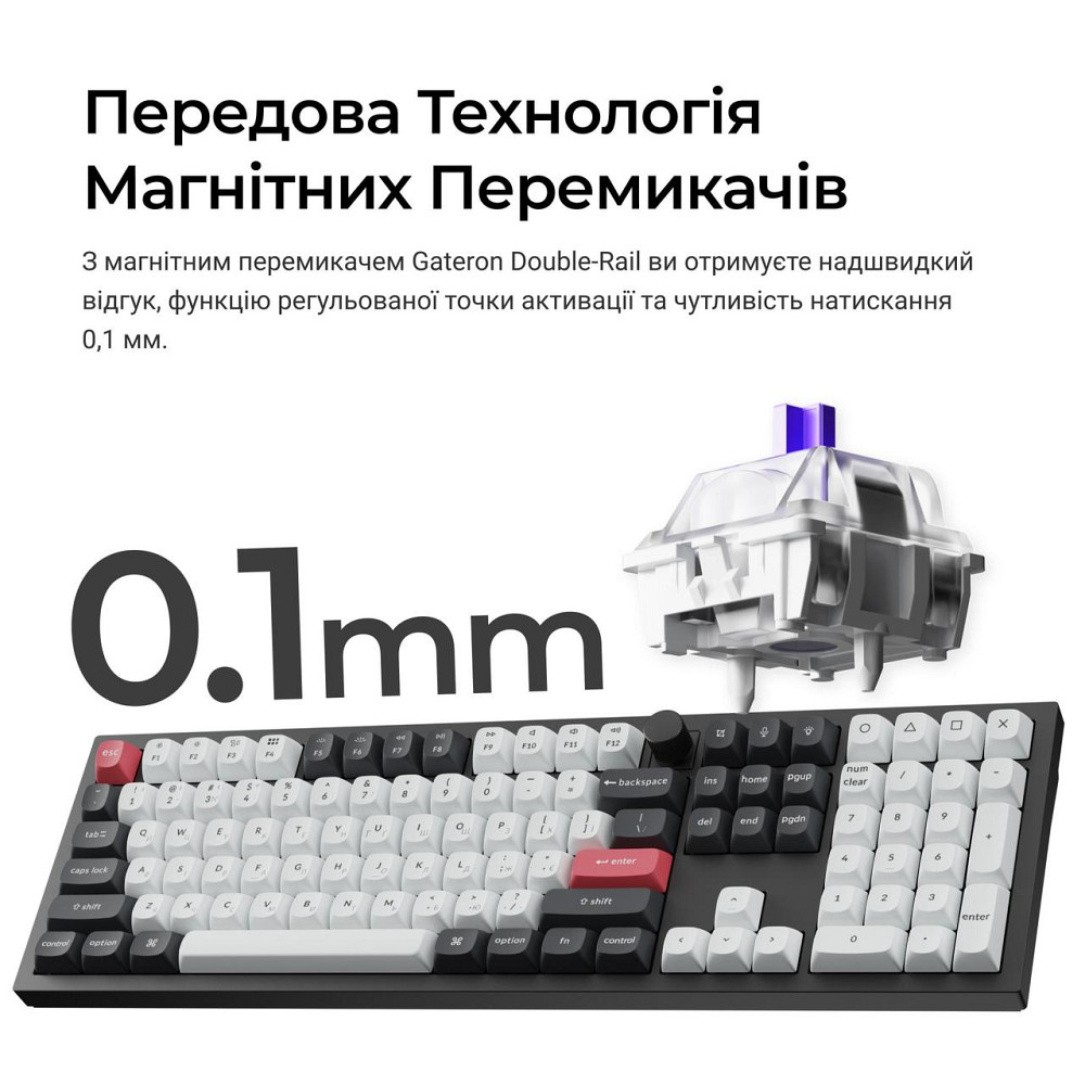Клавіатура бездротова Keychron Q6 HE Magnetic Switch Black RGB (Q6H-M1-UA) ( 20028 ) Харьков - изображение 9