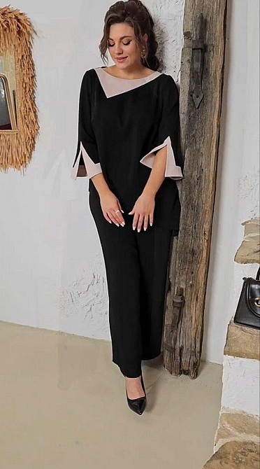 Женский повседневный классический костюм двойка крепдайвинг 52/54 Одесса - изображение 7