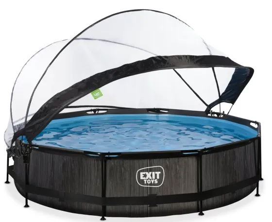 Басейн EXIT круглий з куполом 360 х 76 см у кольорі Black Wood Київ