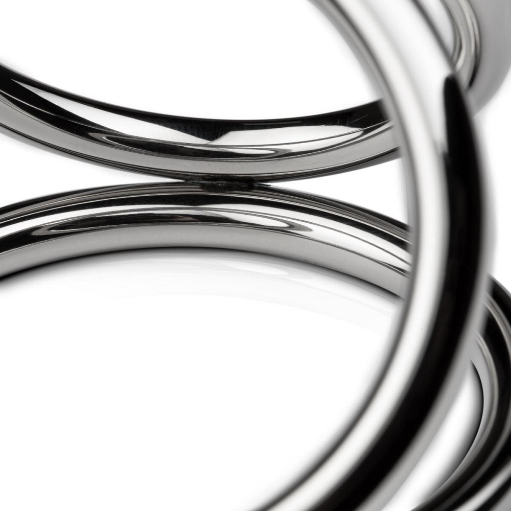 Потрійне ерекційне кільце Sinner Gear Unbendable – Triad Chamber Metal Cock and Ball Ring – Large Sex Aura Київ - фото 2