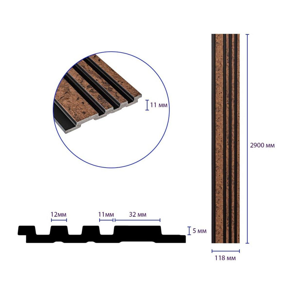 Рейка декоративная PS 2900х118х11мм Коричневый с золотыми вкраплениями SW-00002140- Киев - изображение 8