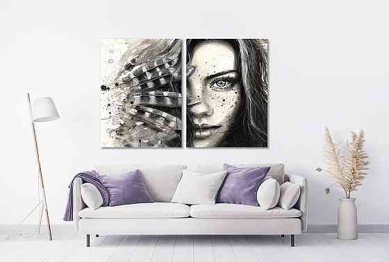 Модульная картина в гостиную / спальню   Дівчина   TLV-2_084 Київ