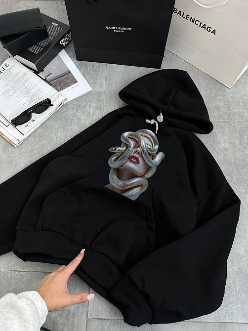 Женская трендовая худи с символом мудрости из качественной тринитки на флисе Одесса - изображение 1