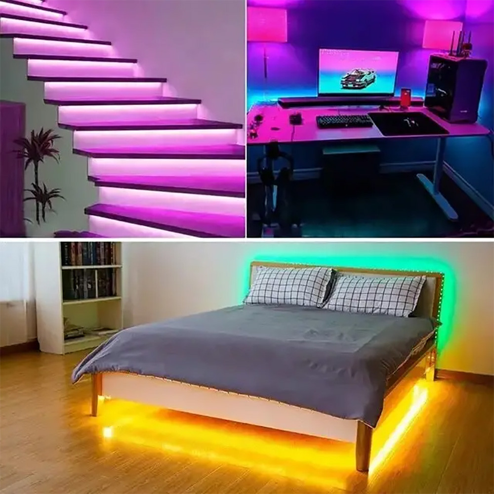 Світлодіодна стрічка 5м, c Bluetooth, від USB + пульт, Led mood light / Смарт стрічка від повербанку / RGB Стрічка для ТВ Київ - фото 6