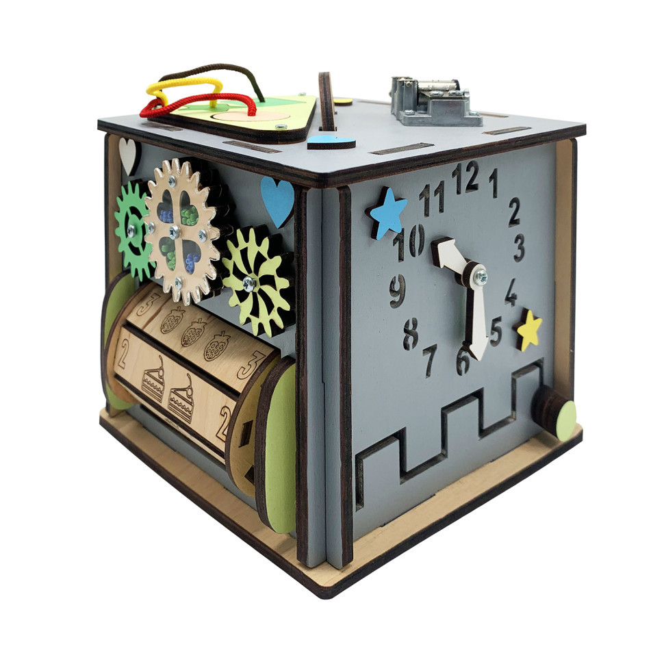 Развивающая игрушка Бизикуб Temple Group TG158746 15х15х15 см Серый Винница - изображение 1