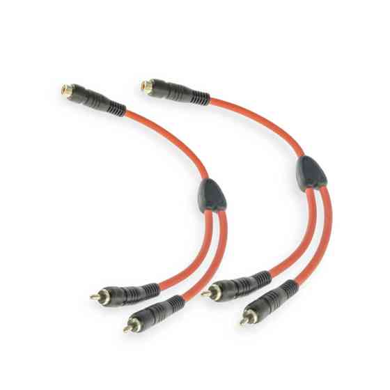 Разветвитель акустический межблочный RCA мама, RCA 2 папы, провод 0,25м для подключения усилителя Мукачево