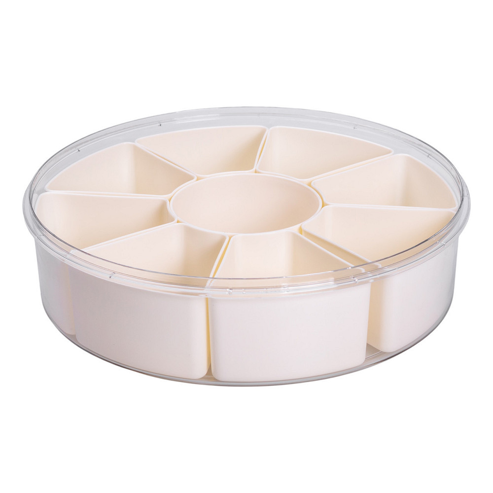 Бежевий контейнер для їжі з 9 відсіками Ø29 см Київ - фото 2